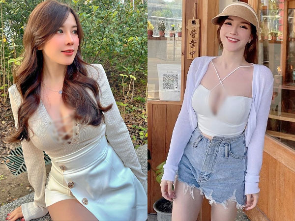 Ngượng đỏ mặt hot girl diện đồ xẻ sâu khoe vòng 1 'ná thở'