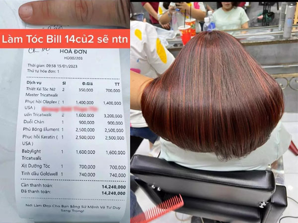 Khoe bill làm tóc 'bằng 3 lần thưởng Tết' của người bình thường, cô gái bị dân tình chê tơi tả vì 'không xứng đáng'