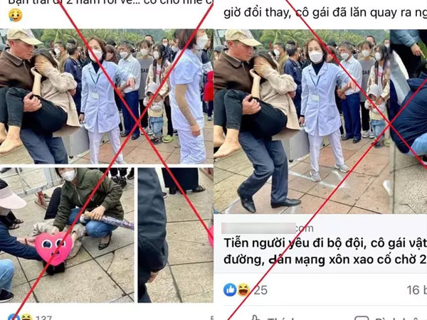 Sự thật bức ảnh 'cô gái ngất xỉu khi tiễn người yêu lên đường nhập ngũ' ở Hạ Long