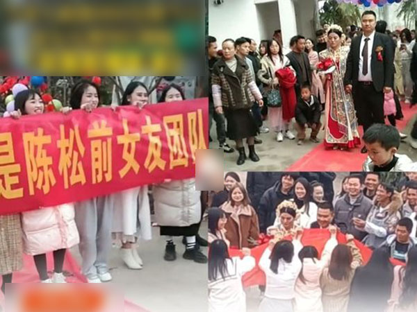 Chú rể bị hội người yêu cũ cầm băng rôn đứng chắn đường dẫn dâu, dân tình: 'Người bị tổn thương lại muốn đi tổn thương người khác'