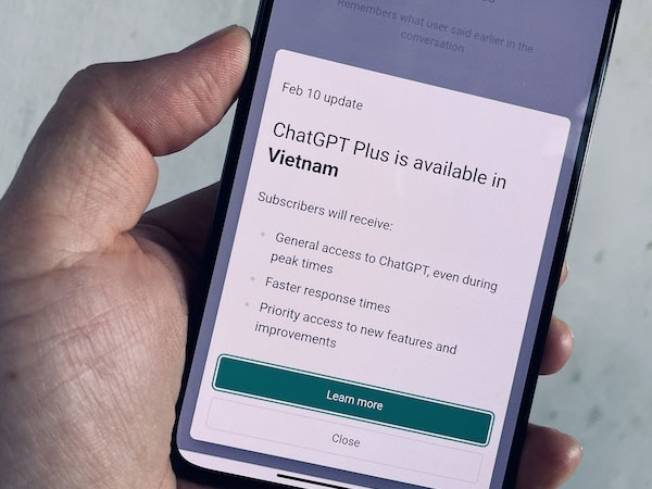 ChatGPT Plus đã có mặt tại Việt Nam