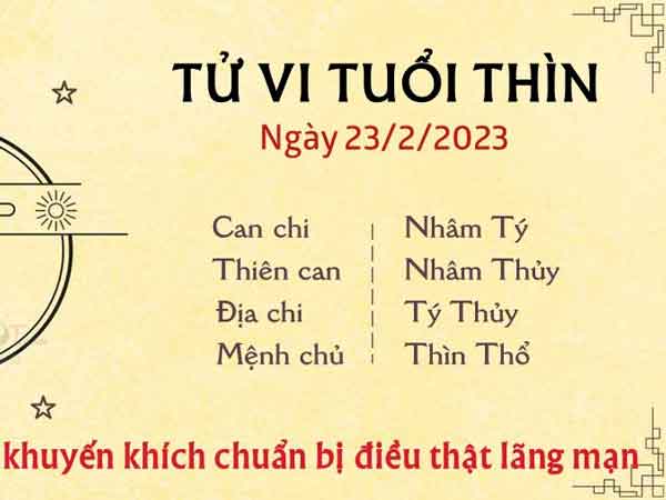 Tử vi thứ 5 ngày 23/02/2023 của 12 con giáp: Thìn lãng mạn, Mùi vướng thị phi