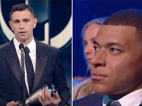 Mbappe mặt hằm hằm khi Martinez lên nhận giải