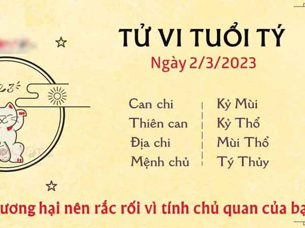 Tử vi thứ 5 ngày 02/03/2023 của 12 con giáp: Tý gặp rắc rối, Tị được lòng người
