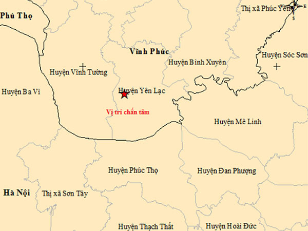 Xảy ra động đất giáp Hà Nội