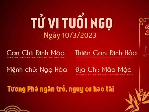 Tử vi thứ 6 ngày 10/03/2023 của 12 con giáp: Ngọ hao tài, Mão được cấp trên khen ngợi