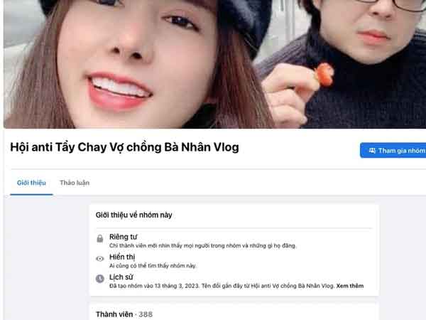 Xuất hiện hàng loạt hội nhóm anti, tẩy chay vợ chồng bà Nhân Vlog