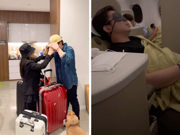 Bà Nhân Vlog về Nhật gấp nhưng vẫn kịp khoe mua vé 'hàng ghế cao hơn một chút' cho chồng
