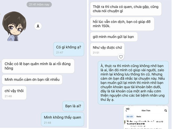 Cô gái bất ngờ được người lạ nhắn tin 'trả nợ' ân tình