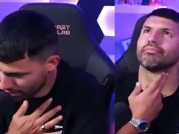 Aguero lên cơn đau tim khi đang livestream khiến NHM lo sốt vó