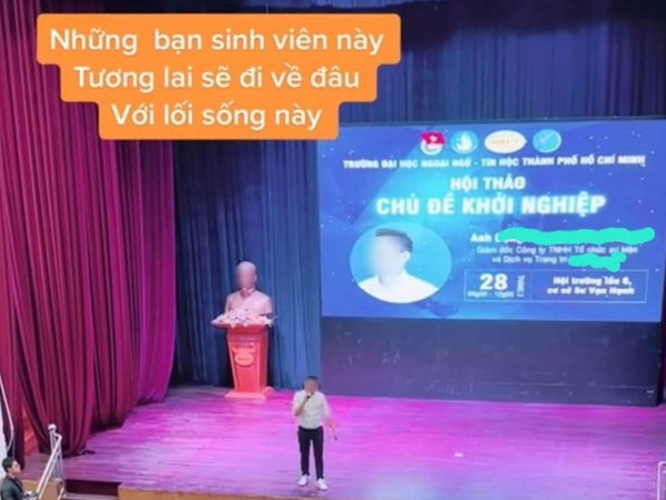 Sinh viên phản ứng vì diễn giả đi muộn, phát ngôn phản cảm