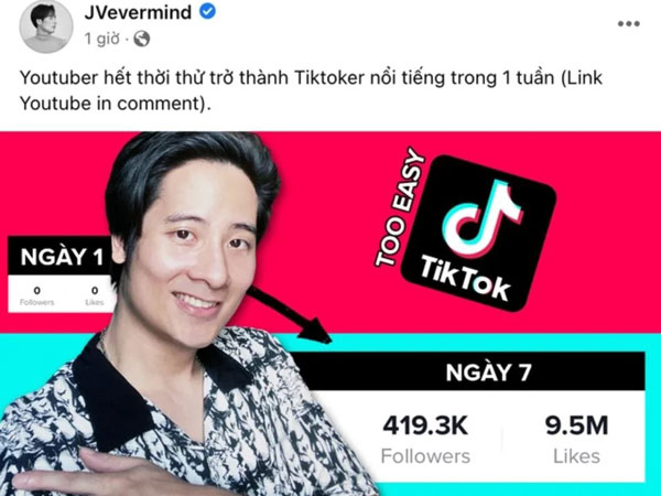 'Huyền thoại vlog' JVevermind trở lại MXH thử làm Tiktoker, lần đầu nói về chuyện ở ẩn suốt 5 năm qua