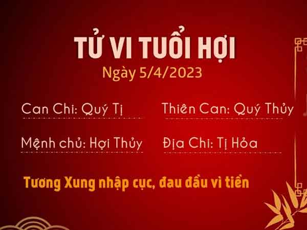Tử vi thứ 4 ngày 05/04/2023 của 12 con giáp: Ngọ thuận buồm xuôi gió, Hợi đau đầu vì tiền