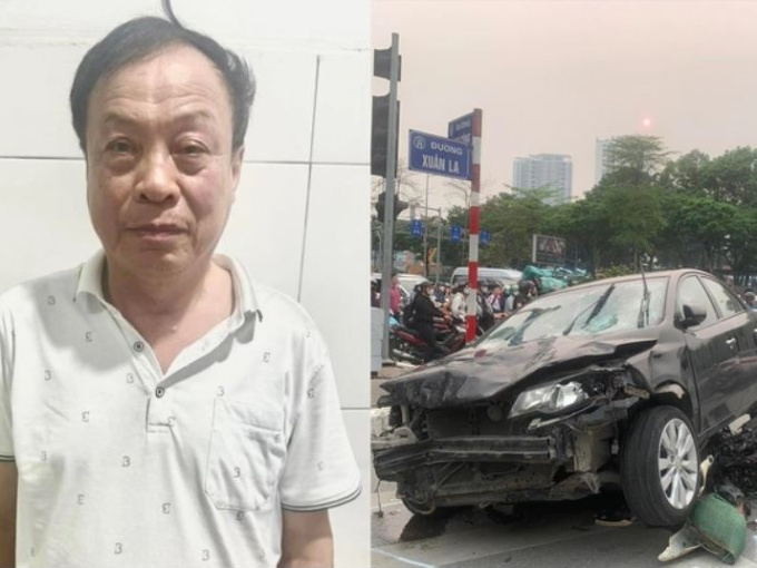 Tài xế ô tô tông 17 xe máy ở Hà Nội khai gì với công an?