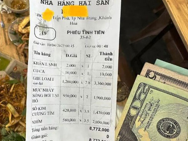 Vụ 'chặt chém' 3 du khách Trung Quốc: Nhà hàng hải sản bị phạt hơn 20 triệu đồng