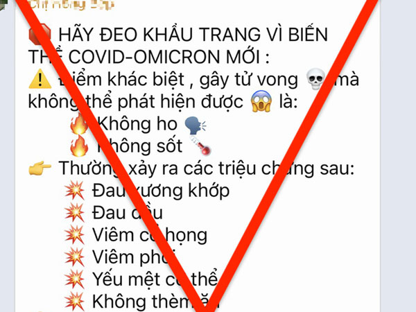 Xuất hiện tin giả biến thể COVID-19 mới gây tử vong cao hơn nhiều lần