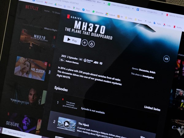 Netflix đã gỡ bỏ tập 1 bộ phim máy bay MH370 vì vi phạm pháp luật Việt Nam