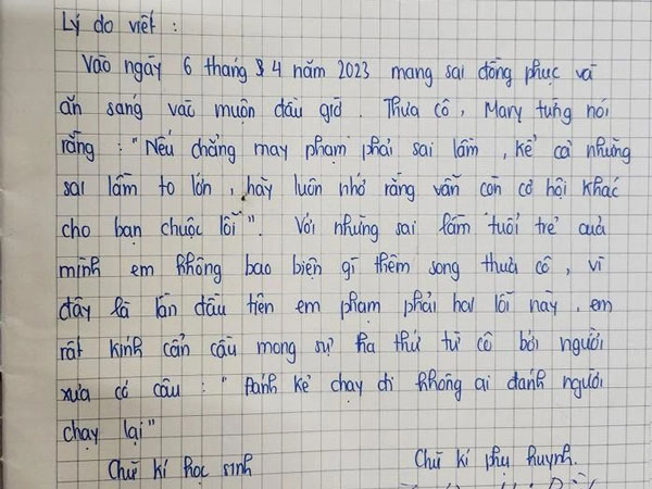 Cô giáo phì cười vì bản kiểm điểm của học trò, CĐM cũng khẳng định: Học giỏi Văn mới viết được thế này