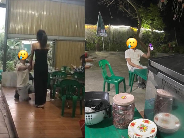 Hát hò, tặng hoa bánh lãng mạn để cầu hôn bạn gái trong quán nhậu, đến lúc nhân viên ra thanh toán thanh niên lại 'Chí Phèo' thông báo... hết tiền