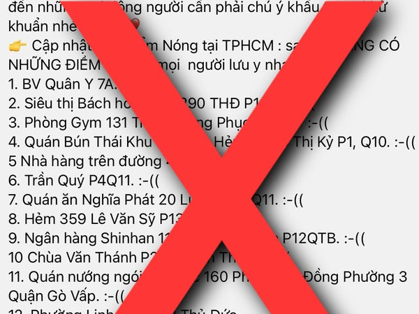 Sở Y tế TP HCM bác bỏ thông tin các điểm nóng COVID-19 trên địa bàn
