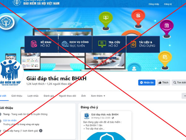 Cảnh báo xuất hiện FanPage giả mạo cơ quan bảo hiểm xã hội chiếm đoạt tài sản