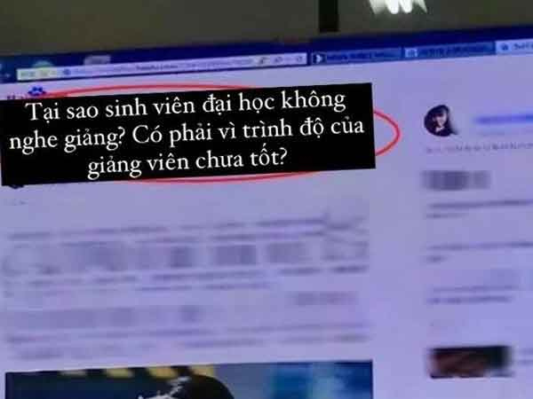 Quên tắt máy chiếu, nữ giảng viên để lộ lịch sử tìm kiếm trên máy tính khiến sinh viên không khỏi xấu hổ