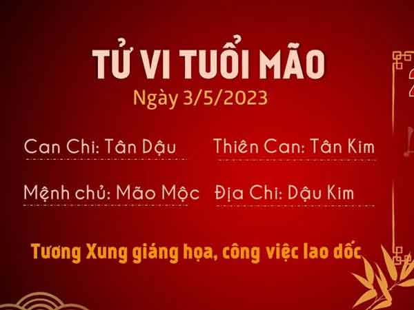Tử vi thứ 4 ngày 03/05/2023 của 12 con giáp: Sửu tiền bạc thuận lợi, Mão xuống dốc