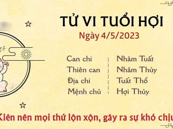 Tử vi thứ 5 ngày 04/05/2023 của 12 con giáp: Dậu bị cám dỗ, Hợi buồn phiền