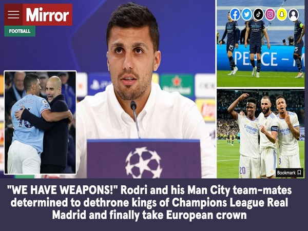 Rodri chỉ bí quyết để Man City hạ Real Madrid: Chúng tôi có ‘vũ khí’
