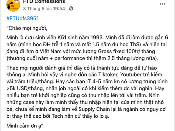 Bạn trẻ 30 tuổi lương 100 triệu/tháng đặt câu hỏi thổi bùng tranh luận
