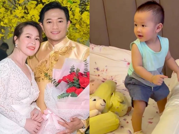 Con trai Quý Bình lộ diện: Bập bẹ tiếng gọi ba, netizens dành 'mưa lời khen' cho vẻ bụ bẫm của nhóc tỳ