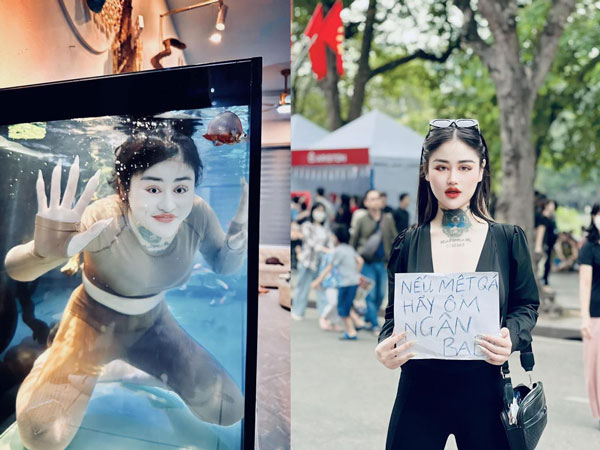Hé lộ hình ảnh gây sốc của hotgirl 'làm trò' trong bể cá, thời điểm trước khi phẫu thuật và giảm cân