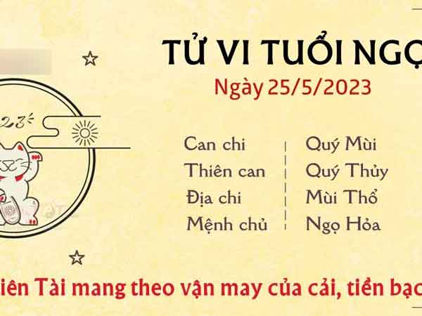 Tử vi thứ 5 ngày 25/05/2023 của 12 con giáp: Dần hiểu lầm, Ngọ thuận lợi