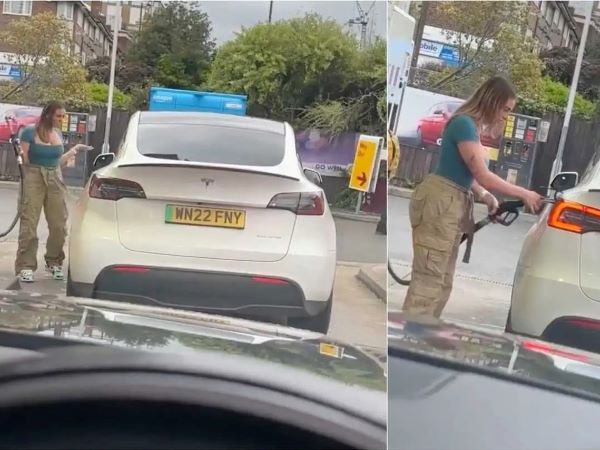 Ngớ ngẩn vì đổ xăng cho xe điện, cô gái được ông chủ Tesla bênh vực