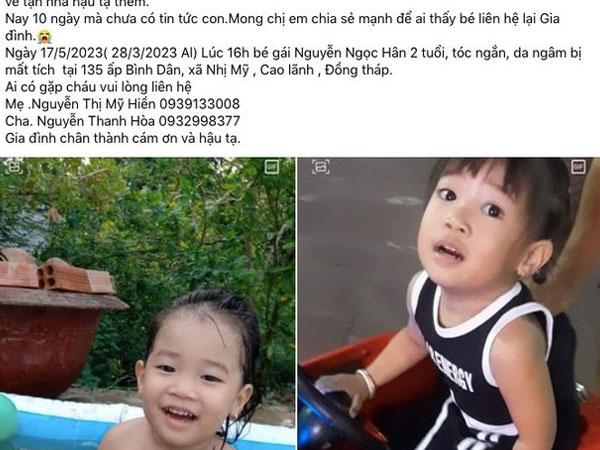 Chia sẻ đẫm nước mắt của người cha khi con gái 2 tuổi mất tích bí ẩn: 'Bé là tài sản quý nhất của chúng tôi'