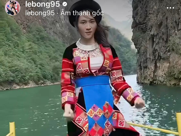Lê Bống bị la ó vì mặc trang phục dân tộc, nhảy tiktok trên sông Nho Quế