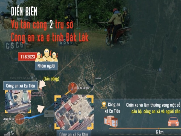 Diễn biến vụ dùng súng tấn công trụ sở công an tại tỉnh Đắk Lắk