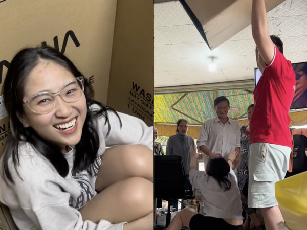 Bí mật trở về từ Úc và ngồi trong... hộp quà, nữ du học sinh khiến bố mẹ xúc động bật khóc