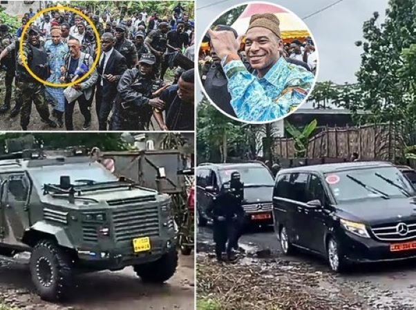 Nghỉ hè ở Cameroon, Mbappe được bảo vệ như nguyên thủ với xe bọc thép và cảnh sát trang bị tận răng