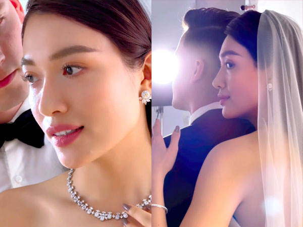Á hậu Vbiz tung ảnh cưới, danh tính chú rể gây bất ngờ