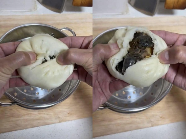 Háo hức với bánh bao vợ tự làm, chồng bẻ đôi liền tá hỏa vì thứ bò ra lổm ngổm