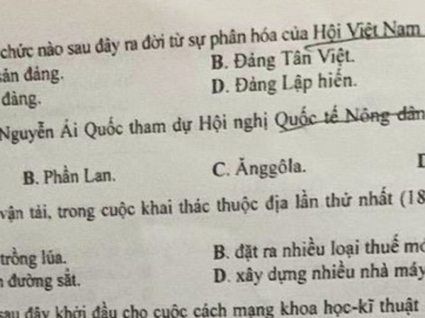 Đề Lịch sử thi tốt nghiệp THPT năm 2023 nhầm lẫn thời gian sự kiện?