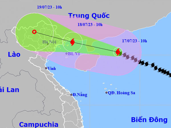 Bão số 1 giật cấp 15 đang di chuyển nhanh, áp sát vịnh Bắc Bộ