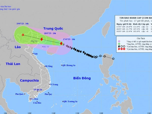 Bão số 1 di chuyển nhanh, áp sát Móng Cái (Quảng Ninh)