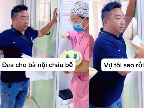 Dở khóc dở cười với ông bố trẻ lần đầu tiên thấy con mà không thèm liếc một cái, chỉ chăm chăm ngó tìm vợ đâu
