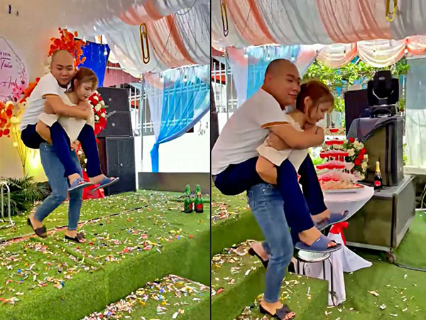 Chồng 70kg được vợ 43kg cõng suốt 8 năm: 'Cảm ơn em đã yêu thương anh'