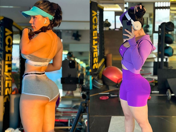 Diện đồ siêu ngắn, 'hot girl phòng gym' khoe vòng 3 'trái đào'