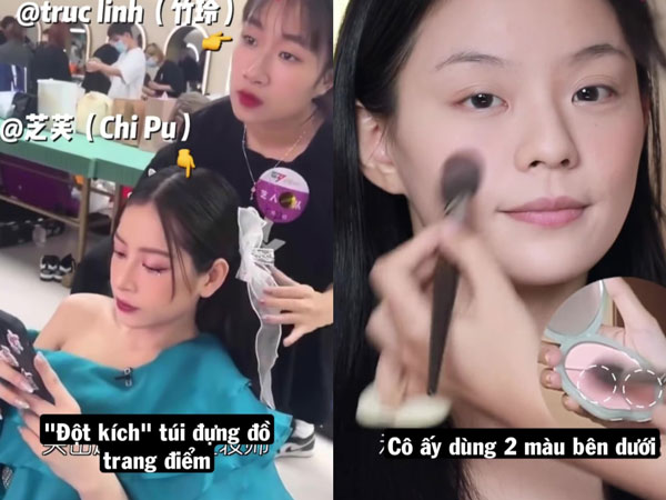 Túi đựng đồ trang điểm của chuyên viên make up cho Chi Pu khi đi thi Đạp Sóng 2023 có gì?