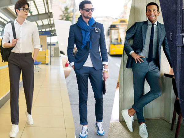 Cách diện những trang phục lịch sự với giày thể thao để gây ấn tượng