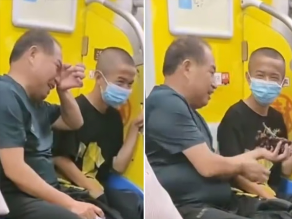 Cha vứt bỏ liêm sỉ, ăn xin từng chút thức ăn cho con trai bại não khiến nhiều người xúc động